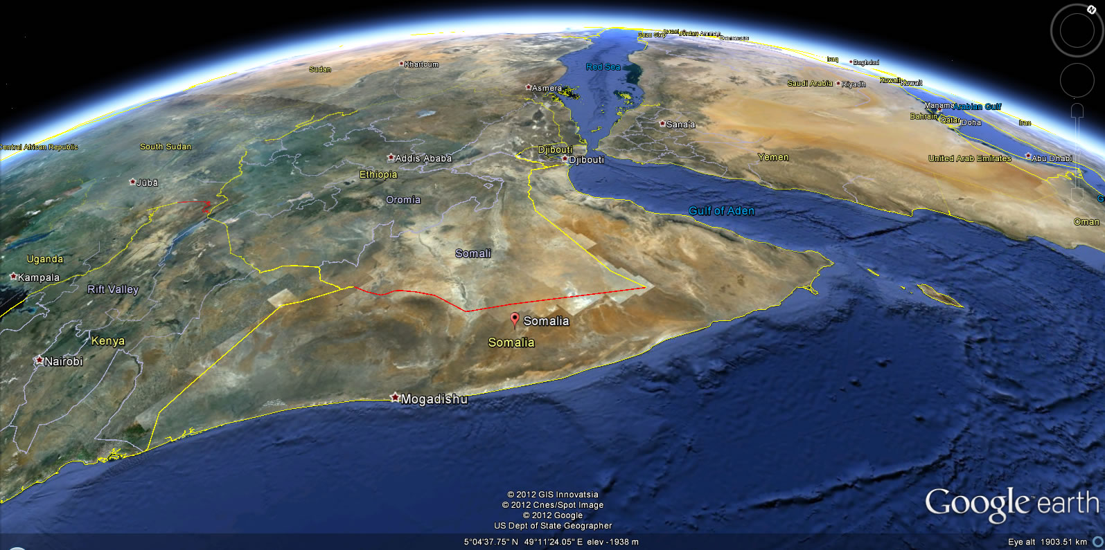 somalie terre carte